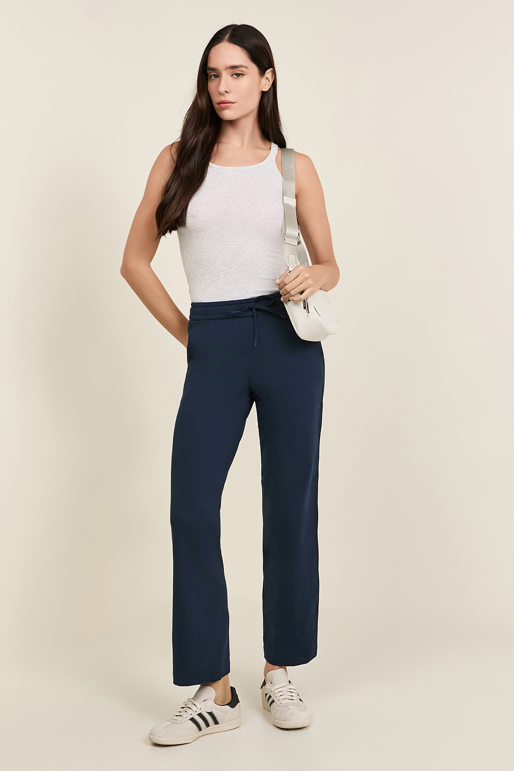 Soft Jersey Straight-Leg Mid-Rise Pant *Short